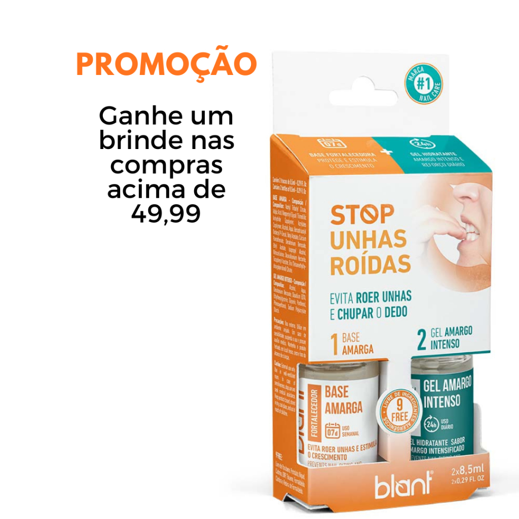 Base Amarga Kit 2x1 STOP Unhas Roídas Hipoalergênica Blant em Oferta na Shopee