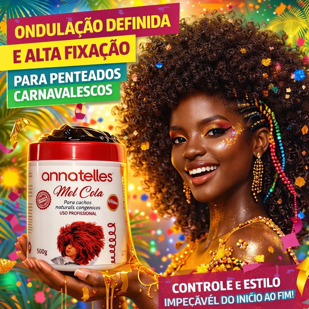 Mel Cola Para Cachos Naturais e Orgânicos Anna Telles 500g em Oferta na Shopee