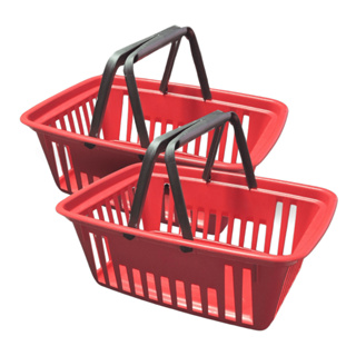 Kit 2 Cestas Plástica Cestinha de Mercado Mercearia Farmácia Varejo Vermelha Reforçada 8L com Alça em Oferta na Shopee