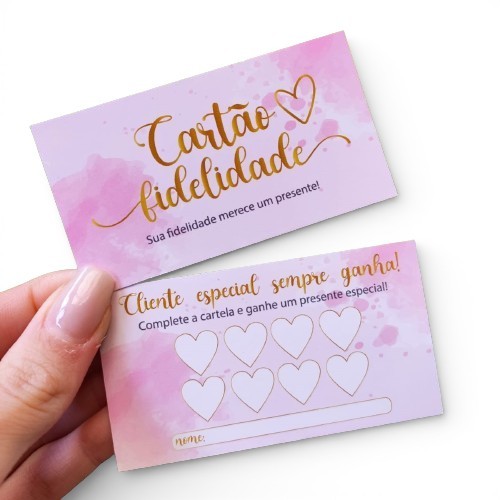 Cartão fidelidade cliente - 50/100 unidades em Oferta na Shopee