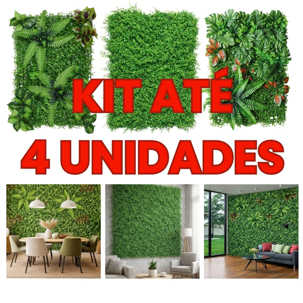 Placa Jardim Vertical Artificial Especial Folhagem E Flor  40cm x 60cm
