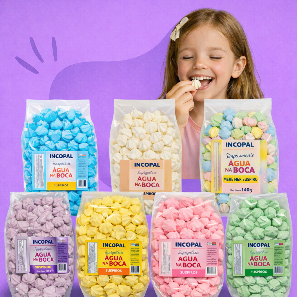 400 Mini Suspiro p/ Lembrancinha - 2 Pacotes de 140g Incopal em Oferta na Shopee