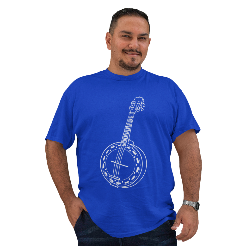 Camiseta Masculina Plus Size Banjo Samba Pagode Estampa Instrumento Manga Curta Confortável G1 G2 G3