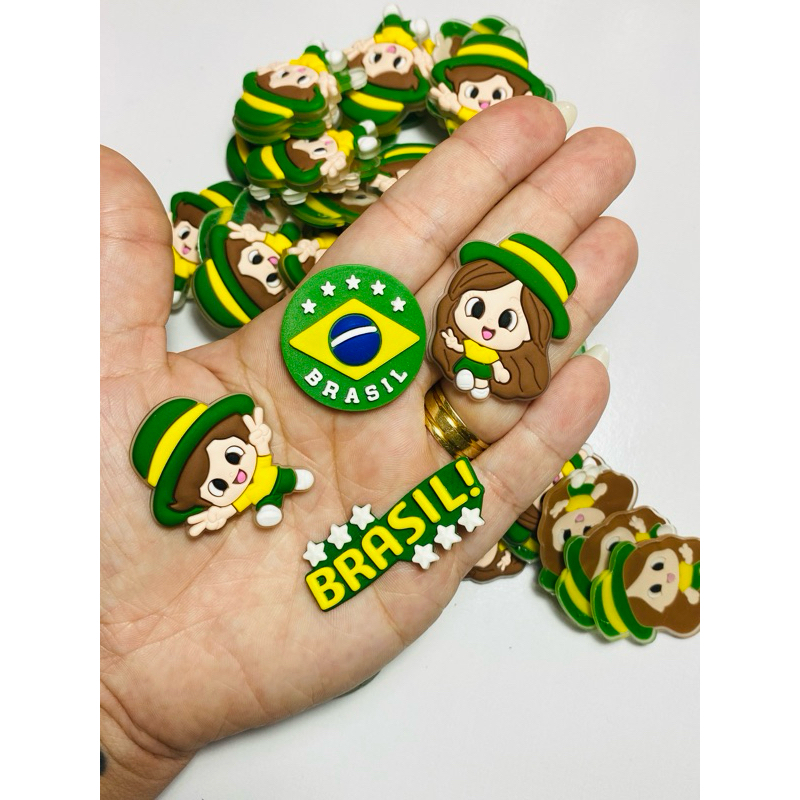 Aplique emborrachado Brasil Copa do mundo seleção aplique do Brasil 10 Unidades