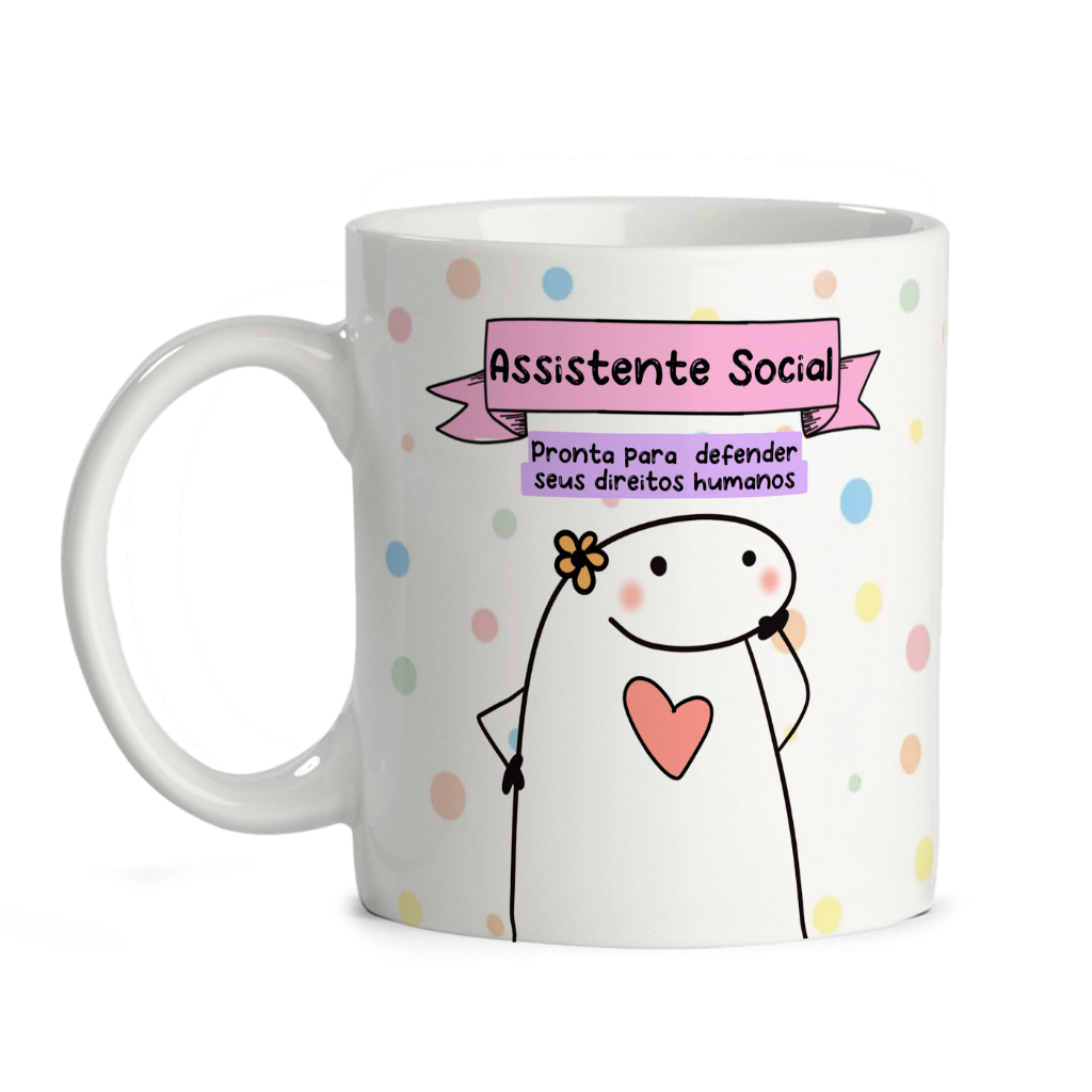 Caneca Assistente Social Feminina Frases Divertidas 320 Ml