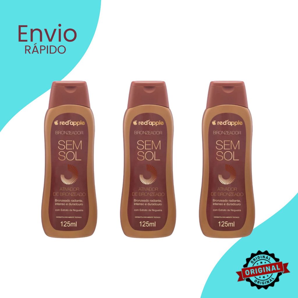 3 Bronzeador AutoBronzeador Sem Sol 125ML - Red Apple