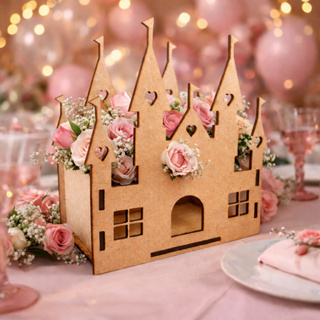 Kit 10 Centro De Mesa Castelo Princesa MDF Cru Cachepo Decoracao Festa Infantil Lembrancinha Aniversario Tematico 3D em Oferta na Shopee