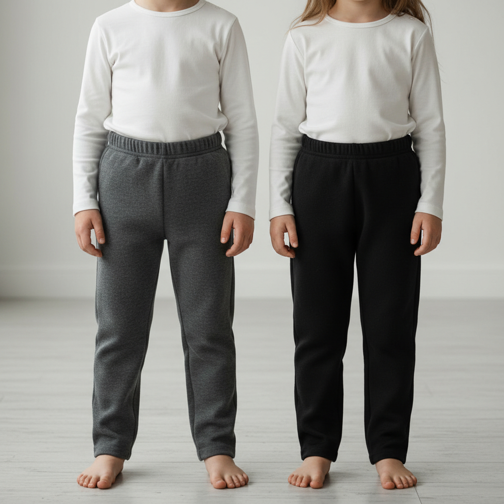 Kit 2 Calças Infantil Moletom Unissex Básica Sem Bolso – Ideal Para Escola e Rotina