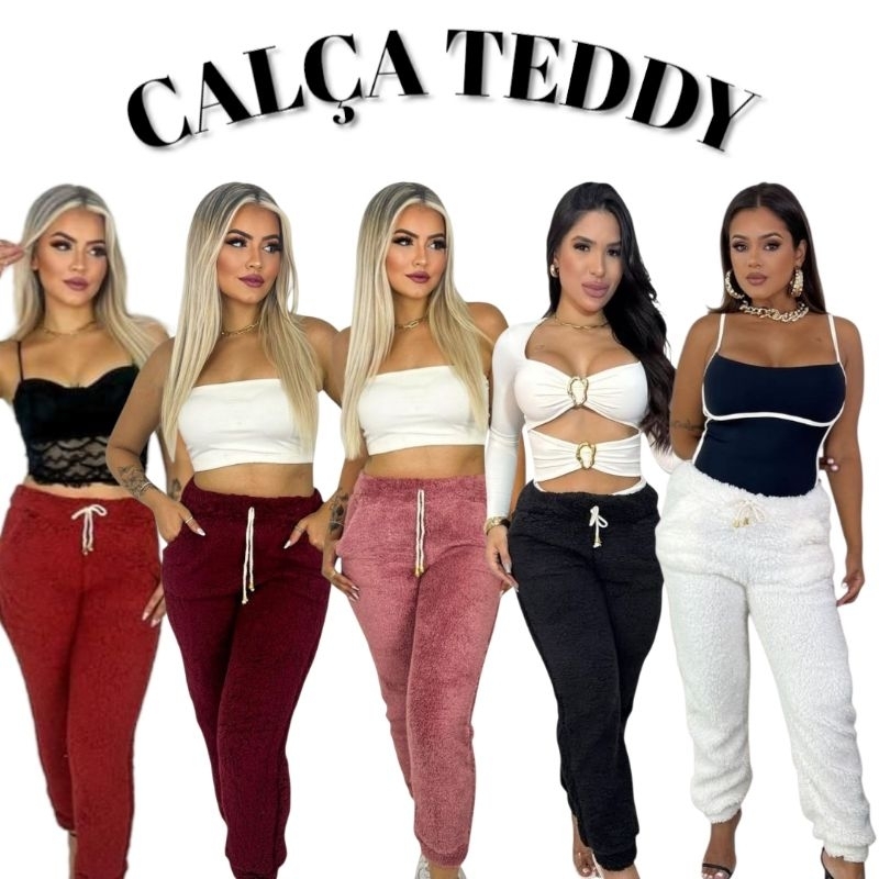 CALÇA TEDDY PELÚCIADA SUPER QUENTINHAS E CONFORTÁVEL