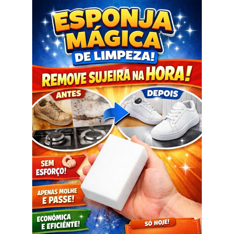 Esponja Mágica De Limpeza Removedor De Manchas Multiuso Cozinha Banheiro