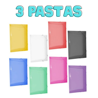 Pasta Com Elástico Ofício Transparente Organizar Documentos em Oferta na Shopee