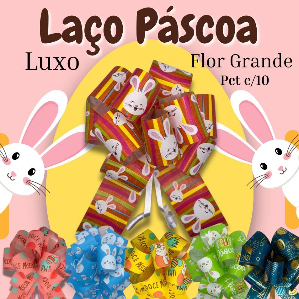 Laços Pronto Para Presente e Embalagem Páscoa - Flor Grande Pacote com 10 unidades - LUXO em Oferta na Shopee