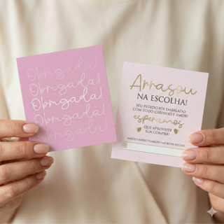 Kit Cartão de Agradecimento ao Cliente Postal Obrigada pela Compra Unboxing Loja Mimos para Clientes em Oferta na Shopee