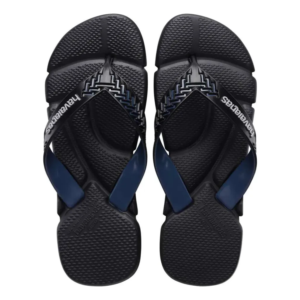 Chinelo Havaianas Power Preto E Azul 2.0 Anatômico Original