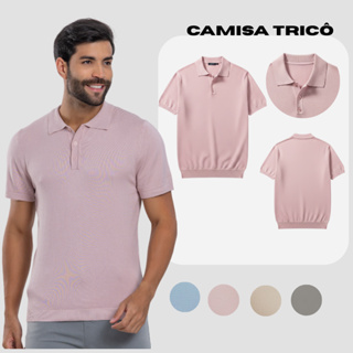 Camisa Masculina Polo Trico Estilo Italiana Old Money em Oferta na Shopee