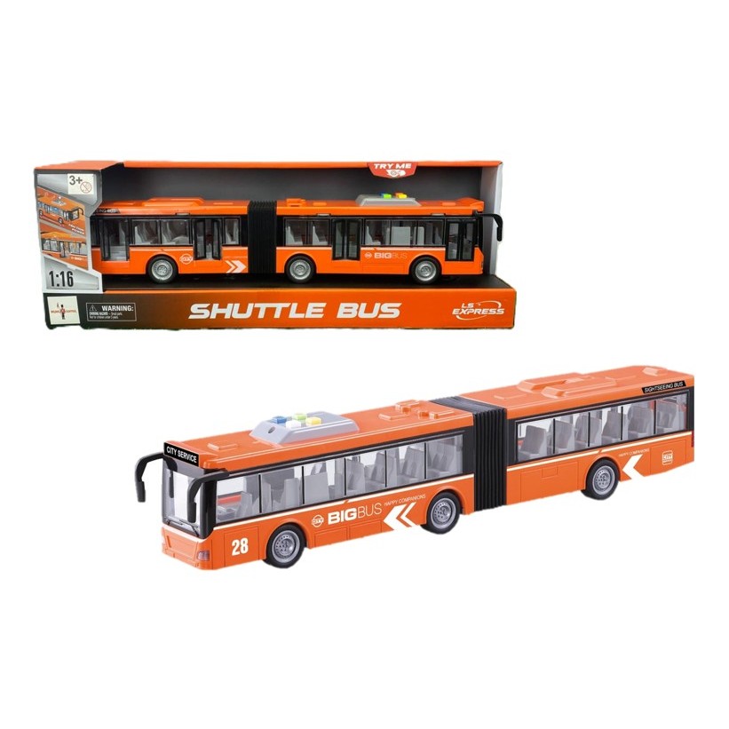 Ônibus Articulado 50cm  1:16 com Som, Luz e Fricção – Modelo Realista