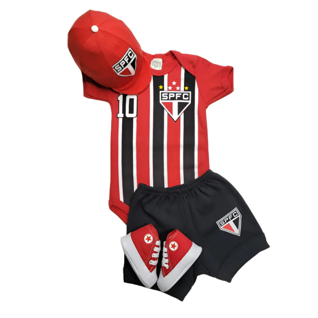 Body Bebê Tri Cores Paulista | Roupa Infantil Torcedor Mesversário em Oferta na Shopee