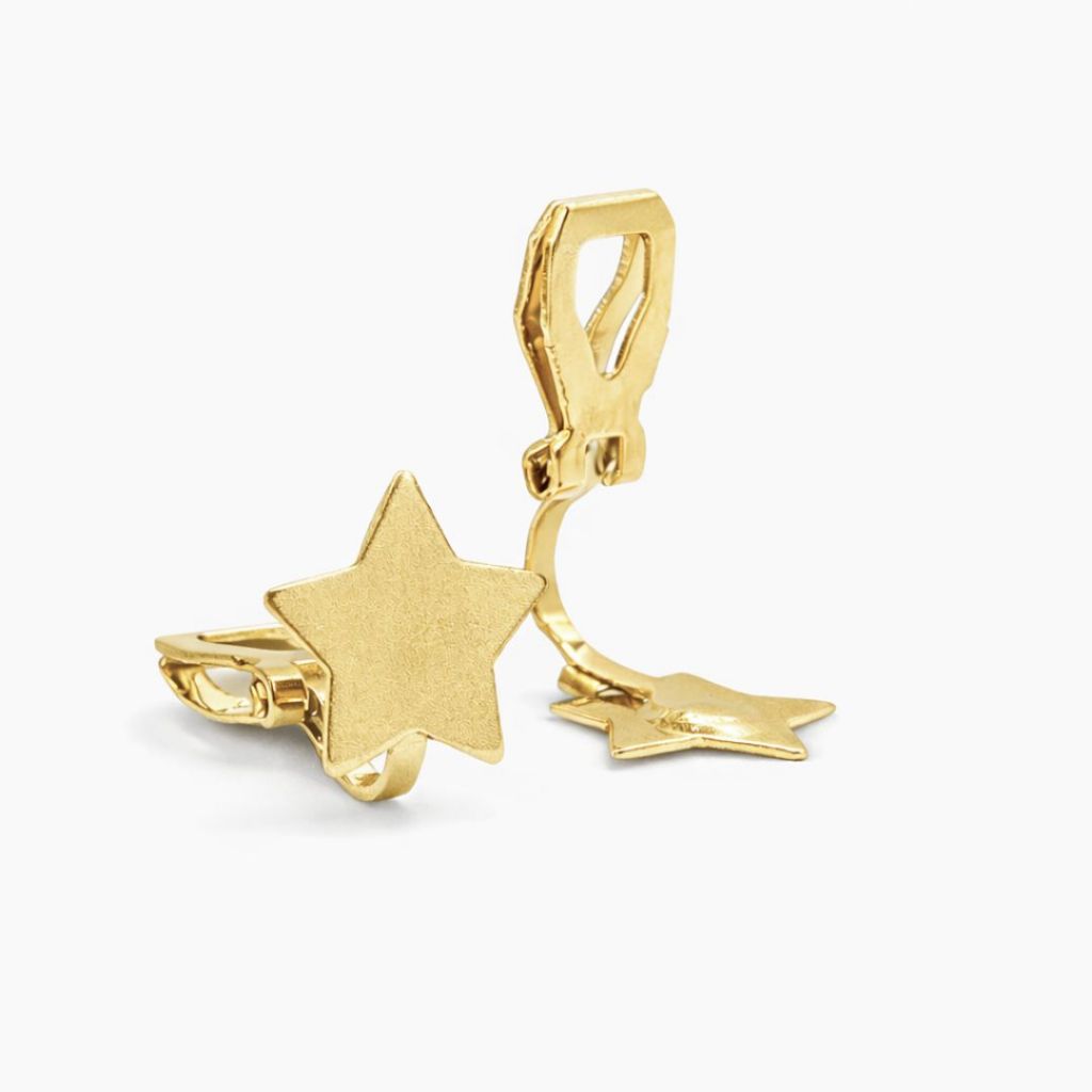 Brinco de Pressão Estrelinha - Banho Dourado ou Prateado | Conforto e Delicadeza em Oferta na Shopee