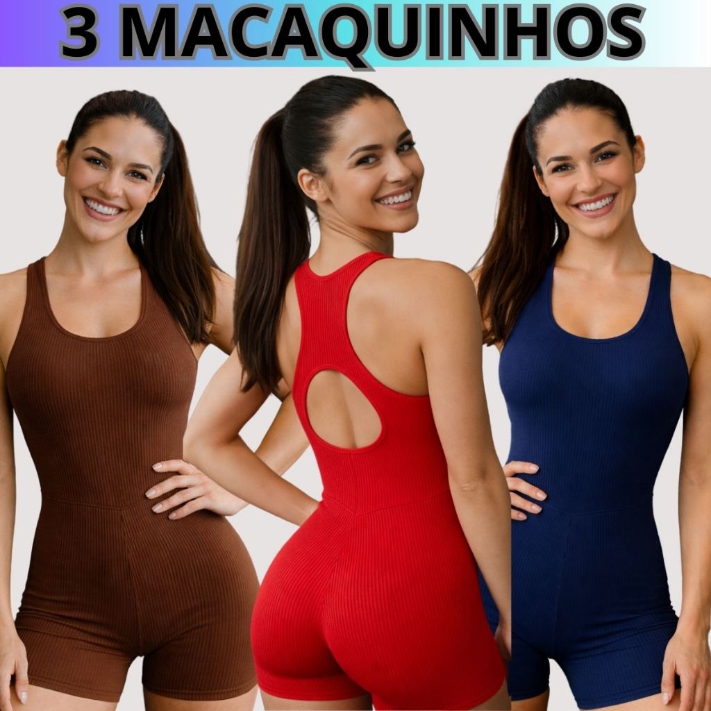 KIT 3 OU 2 MACAQUINHOS FITNESS MODA FEMININA ENVIO IMEDIATO ACADEMIA em Oferta na Shopee