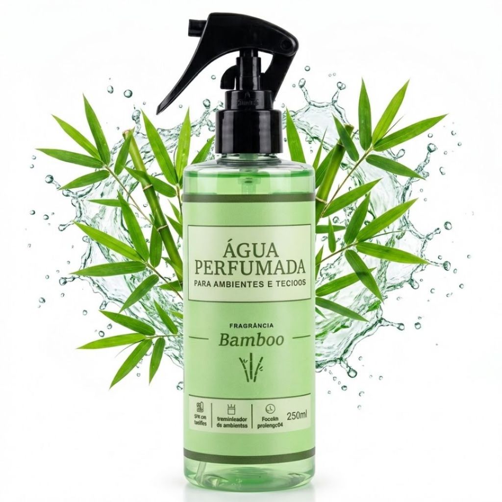 Perfume Para Tecidos Bamboo Spray 250ml Renovador De Roupas Cortinas Tapetes Enxoval Cheiro De Limpeza Frescor Natural