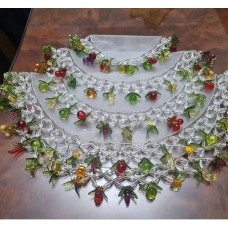 kit contendo 1 cobre fruteira 35 cm, 1 cobre jarra 25 cm e 2 cobre copo 15 cm mix de frutas.