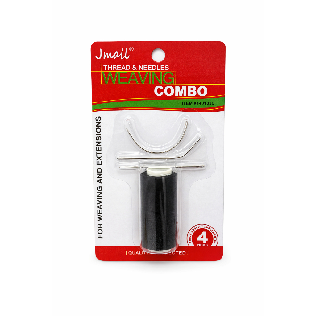 Kit Agulha e Linha para Mega Hair Jmail Weaving Combo 4 Peças – Costura de Extensão