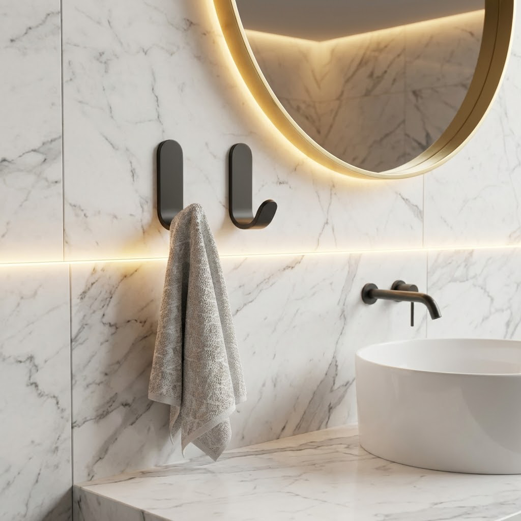 Cabide Gancho de Parede com Fita Dupla Face 3M para Toalhas Banheiro Duas Cores G7 em Oferta na Shopee