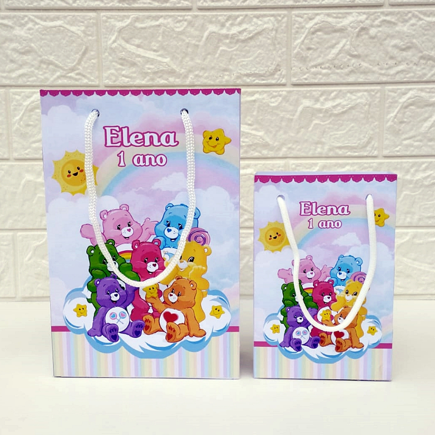 Sacolinha Personalizada Ursinhos Carinhosos | Lembrancinhas | Sacolinha aniversario | Festa Infantil | Kit Aniversario