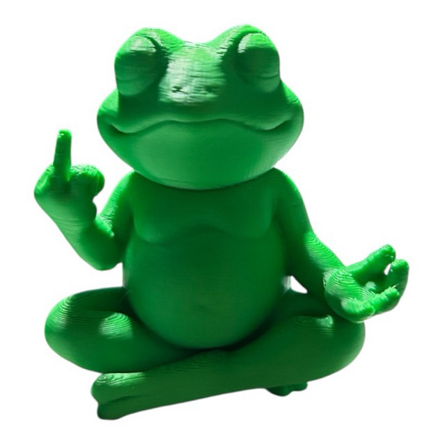 Imagem Sapo Zen Debochado - Estátua Decorativa Meme Yoga – Presente Criativo e Divertido – Enfeite de Mesa Escritório & Quarto