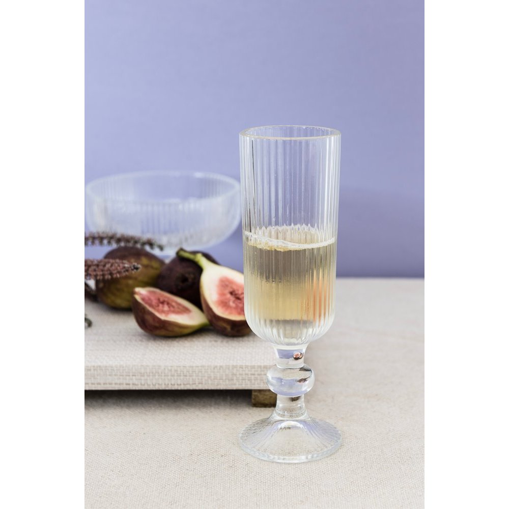 Jogo 6 Taça de Champagne Versalhes Gold Vidro 170 ml Grosso para Espumantes Coquetéis e Bebidas Finas