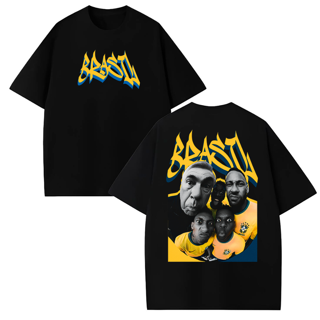 Camiseta Oversized ou Básica Brasil Copa do Mundo 2026 Seleção Brasileira StreetWear Esquadrão do Hexa