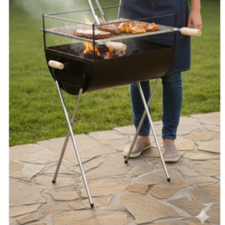 Churrasqueira a Carvão Com Grelha em Aço reforçado Espetinho Grande Pés Removíveis em Oferta na Shopee