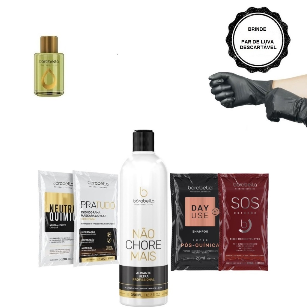 Borabella Não Chore Mais Tratamento 350ml + Argan 7ml + Sachês em Oferta na Shopee