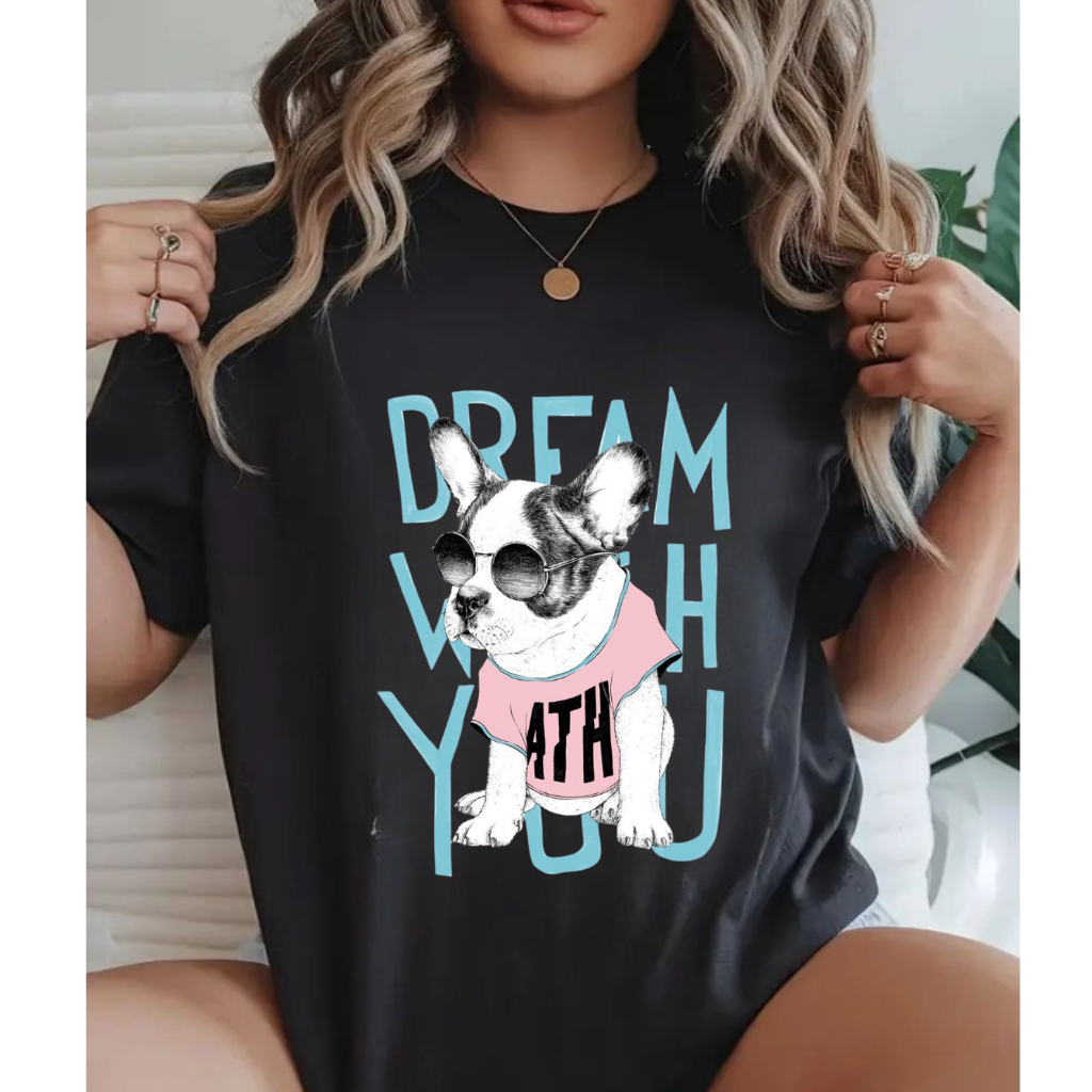 blusa feminina estampa estilo dog dream blusinha algodão premium