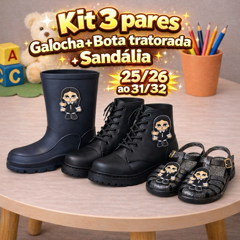kit Galocha INFANTIL WANDINHA + Sandália Infantil MENINAS Promoção ref.18