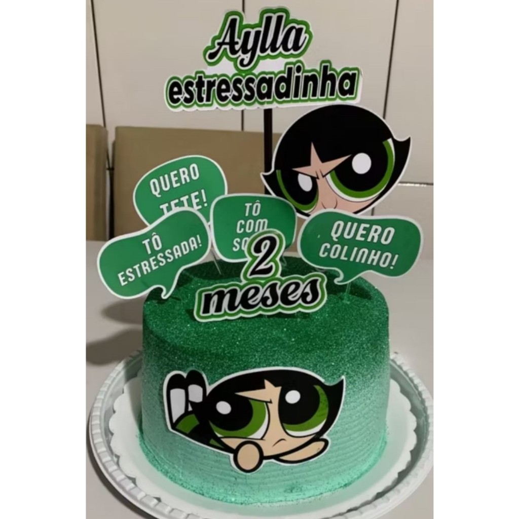 Topo Topper de Bolo Personalizado Docinho, Meninas Super Poderosas em Oferta na Shopee