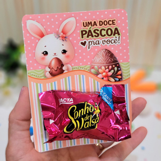 Card Páscoa para Bombom 9,8x13 Lembrancinha Coelhinho Cristão Kit 30 50 100 (Não acompanha chocolate) em Oferta na Shopee