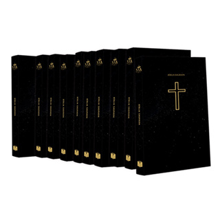 Kit 10 Bíblias Sagrada Salvos Pela Graça | NVA | Capa Brochura Preta em Oferta na Shopee