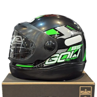 Capacete GOW Viseira Automática  - Cor: PRETO e VERDE 58 em Oferta na Shopee