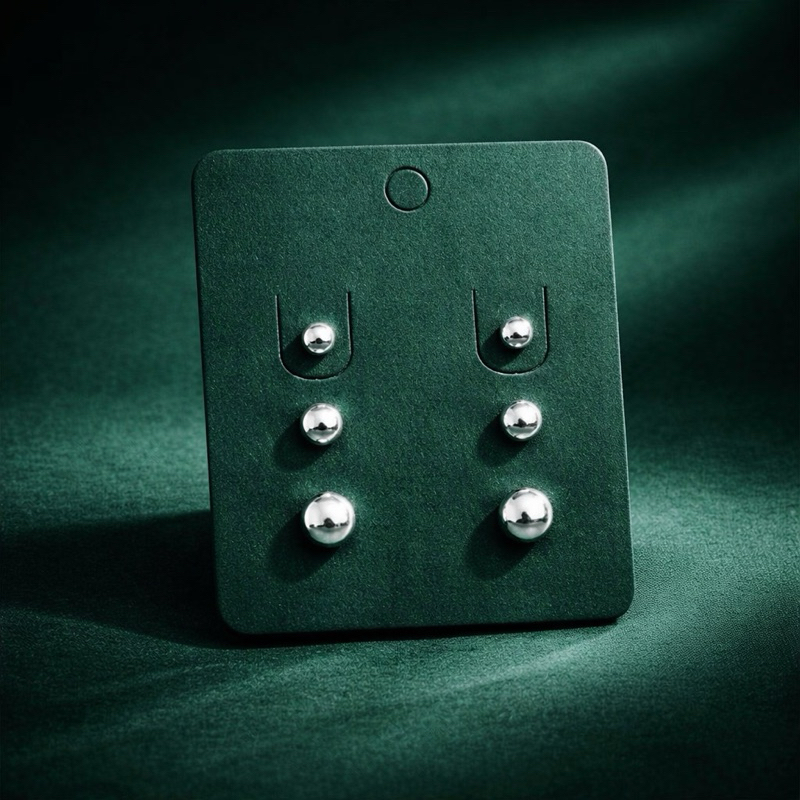 Trio De Brincos Prata 925 Legítima Bolinhas em Milímetros em Oferta na Shopee