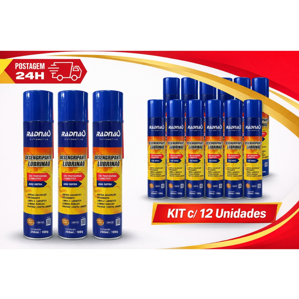 Kit Desengripante Antiferrugem 250ML 3 a 12 unidades - RADNAQ NOVO em Oferta na Shopee