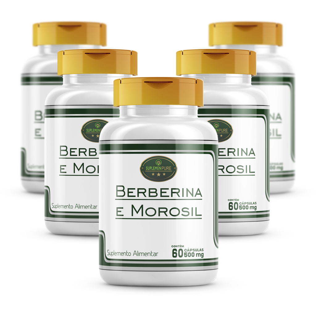 Suplemento Berberina e Morosil 500mg - Kit Econômico 5 ou 6x60 Cápsulas