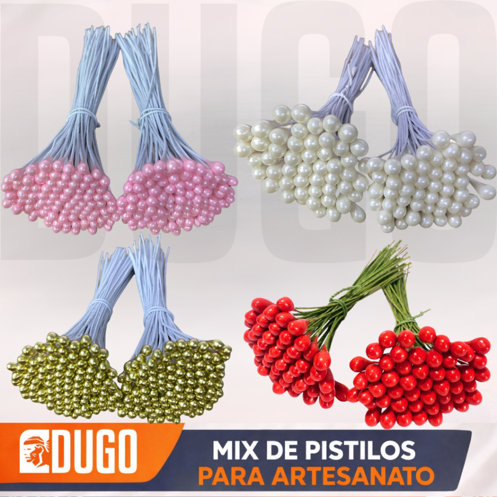 Pistilo Arame 200 unid P/ Flores E Artesanato - Modelos Diversos