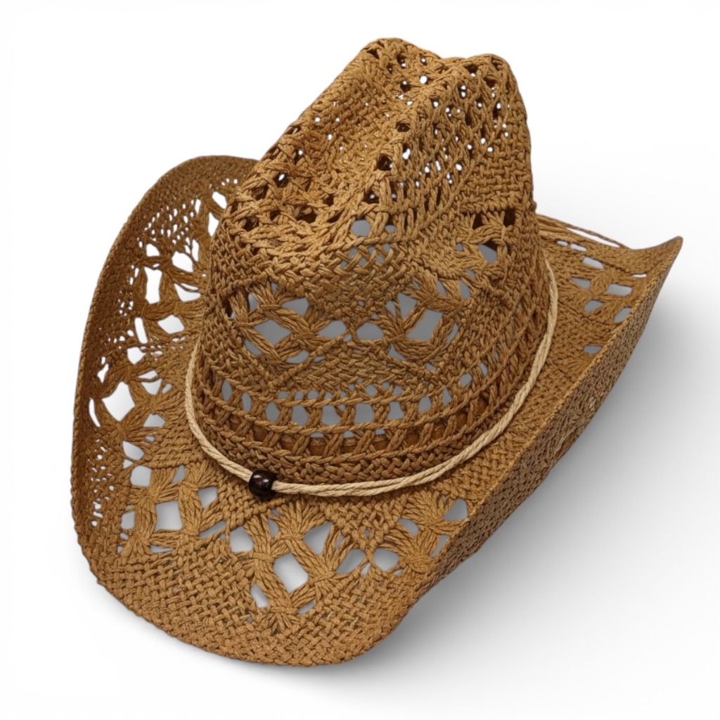 Chapéu de Praia Feminino Moda Boho Chic Handmade Palha Durinha Cowboy Gypsy Virginia em Oferta na Shopee