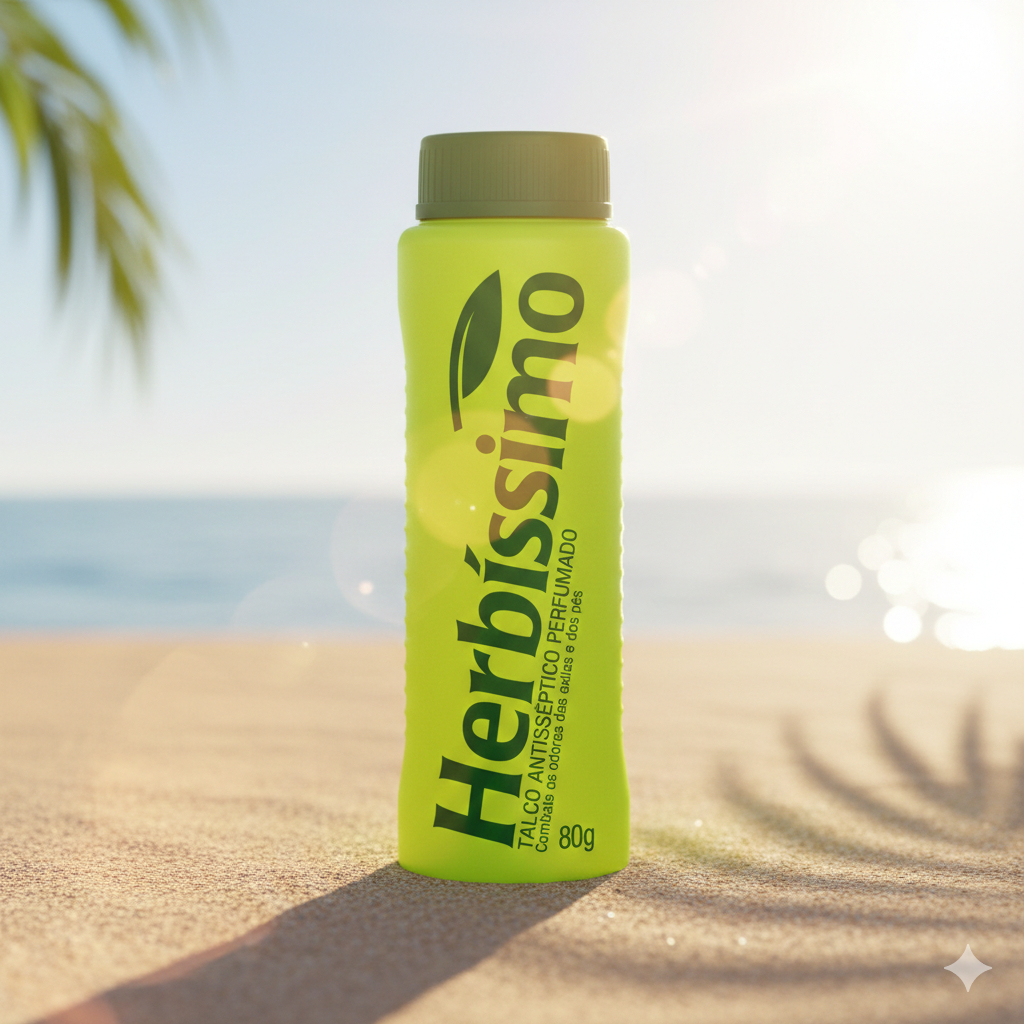 Talco Antisséptico Herbíssimo Perfumado 80G em Oferta na Shopee