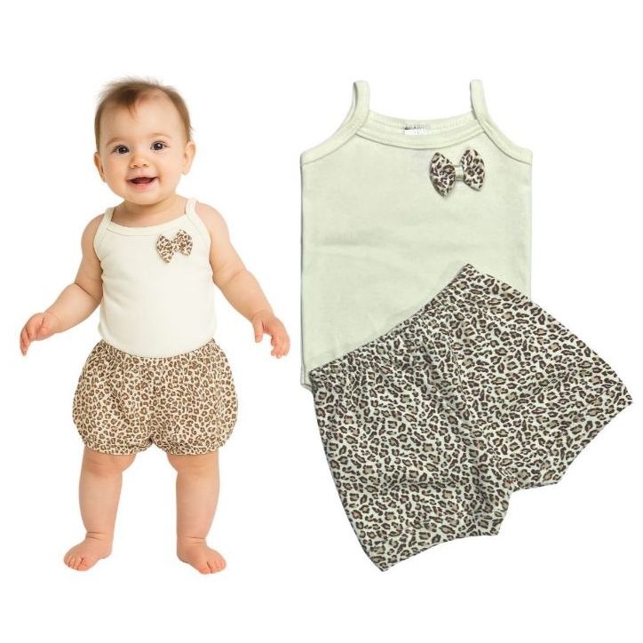 Conjunto Bebê - Body Alcinha com Lacinho - Shorts — imagem 2 de 2