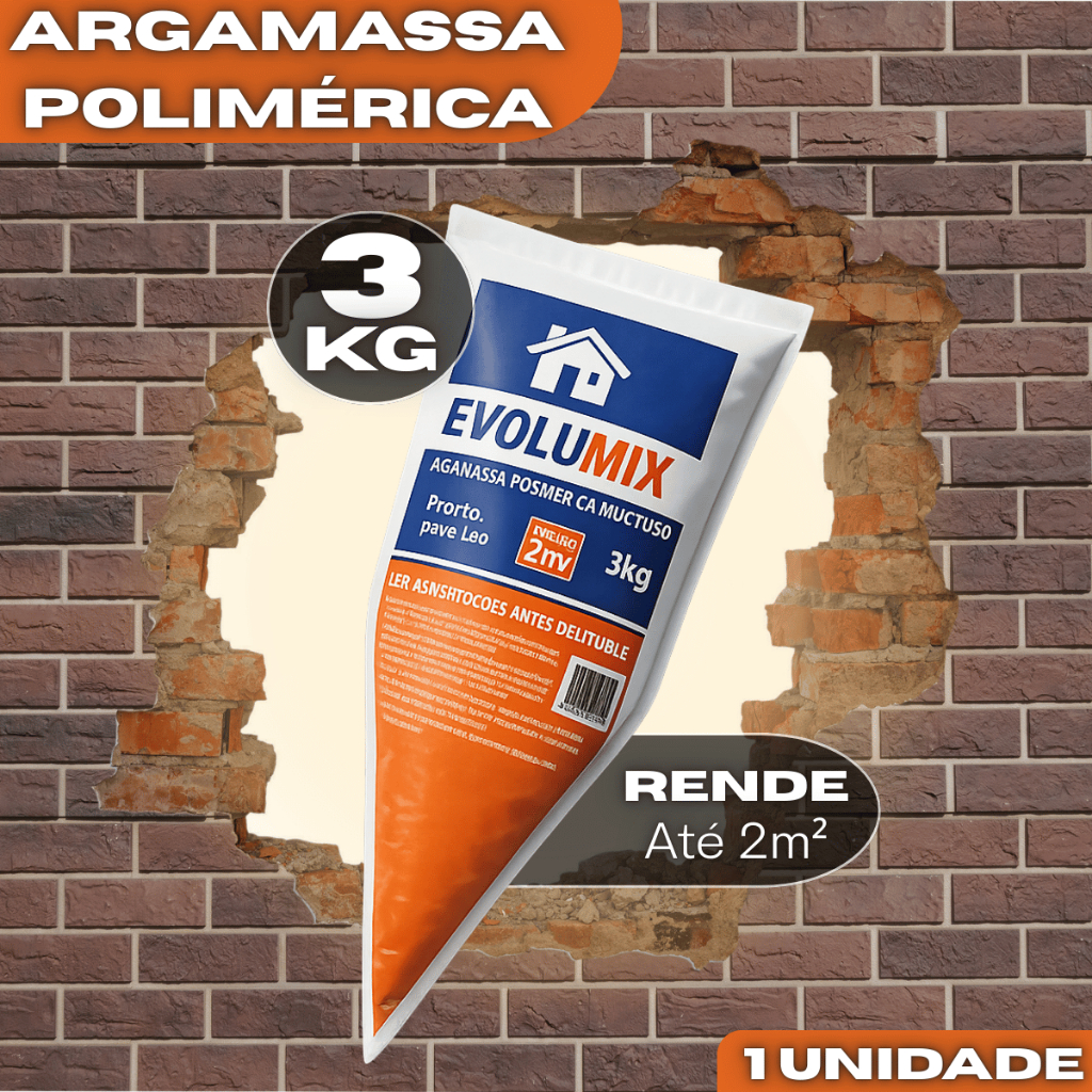 Argamassa Polimérica 3kg Economia na Obra Sem Mistura Alta Aderência Aplicação Rápida e Moderna