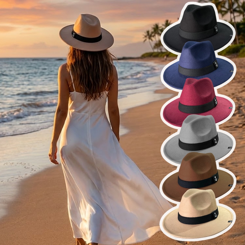 Chapéu Fedora Masculino Feminino Preto Marrom Feltro Vintage Inverno Outono Elegante Moderno Estilo