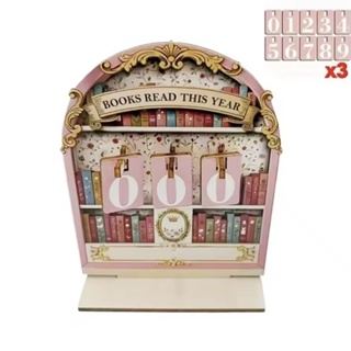 Contador de Leitura contador de livros rosa marrom mdf vintage em Oferta na Shopee