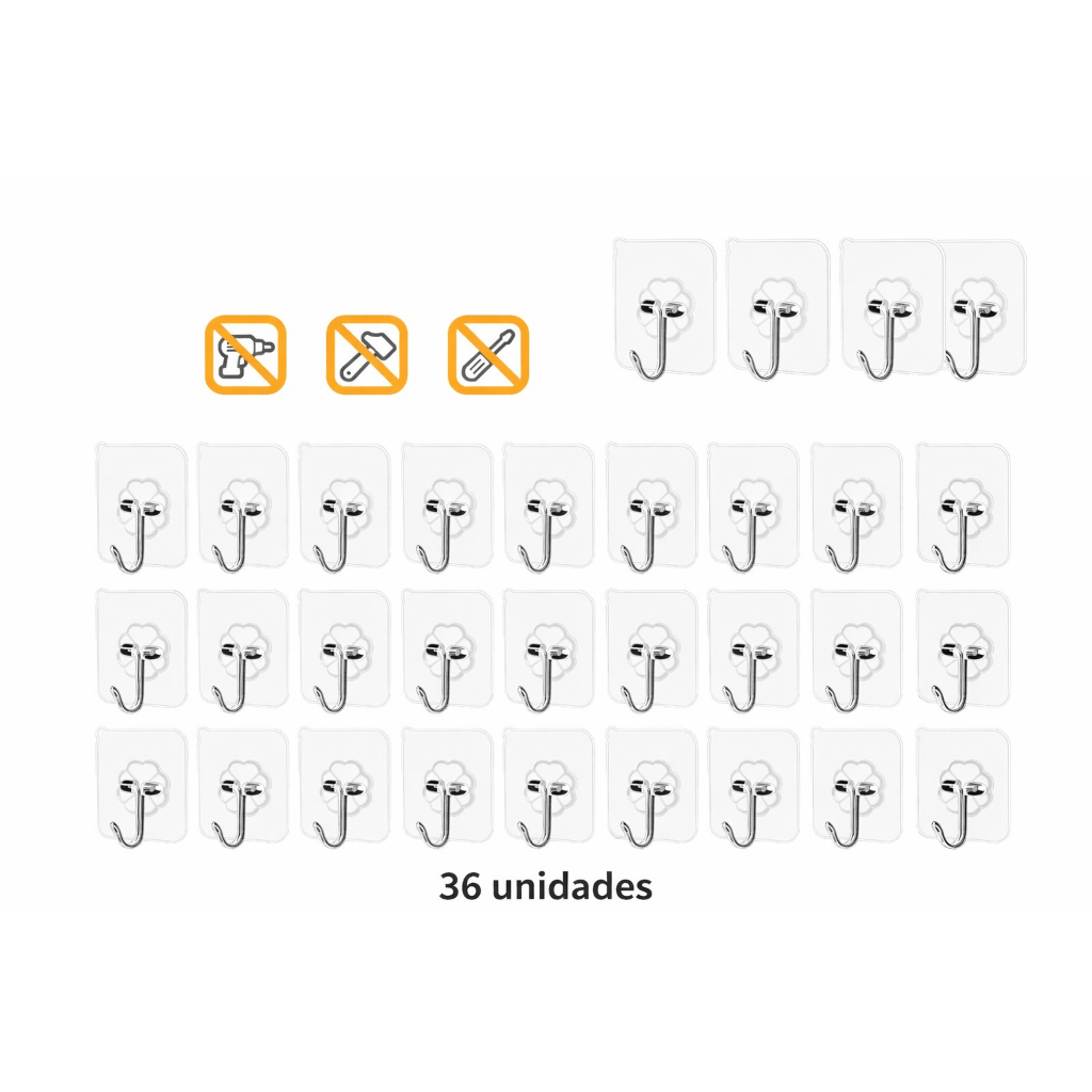 36 pçs Ganchos Adesivos Parede Multi Funcional Autocolante Casa Cozinha Quarto Banheiro Organizado ABCSHOP em Oferta na Shopee